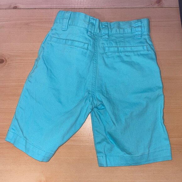 Wonder Nation Boys Aqua Blue Flat Front Shorts With Button Closure Size 8 Cotton - Picture 7 of 7
